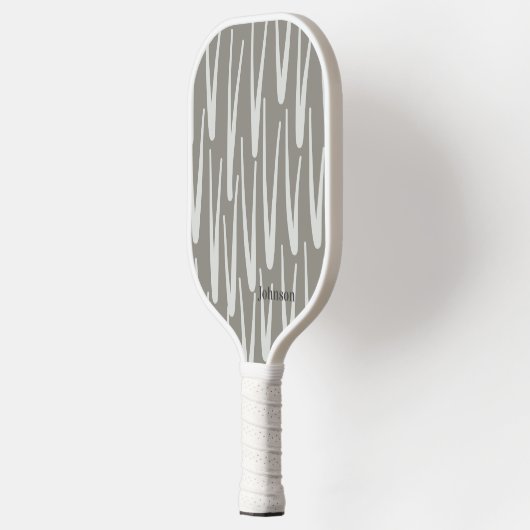 Aangepaste naam Boho Gray en White Pattern Pickleball Paddle (Links)