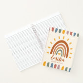 Aangepaste naam Boho Rainbow Terug naar school Notitieboek (Binnen)