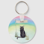 Aangepaste naam bombay Cat Pet Sleutelhanger (Achterkant)