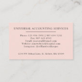 Aangepaste naam Bord pastel roze wit zwart monogra Visitekaartje (Achterkant)