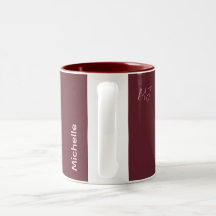 Aangepaste naam bordeauxrood en roze chic script m