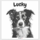 Aangepaste naam border collie sticker (Vel)