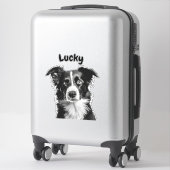 Aangepaste naam border collie sticker (Koffer)