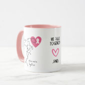 Aangepaste naam Borstkanker Fighting Couple Mok (Voorkant links)