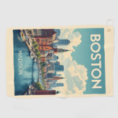 Aangepaste naam Boston Massachusetts Golfhanddoek (Horizontaal)