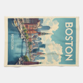 Aangepaste naam Boston Massachusetts Theedoek (Horizontaal)