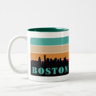 Aangepaste naam Boston Massachusetts Tweekleurige Koffiemok