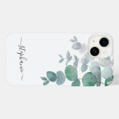 Aangepaste naam botanische Eucalyptus Case-Mate iPhone Case (Achterkant (horizontaal))