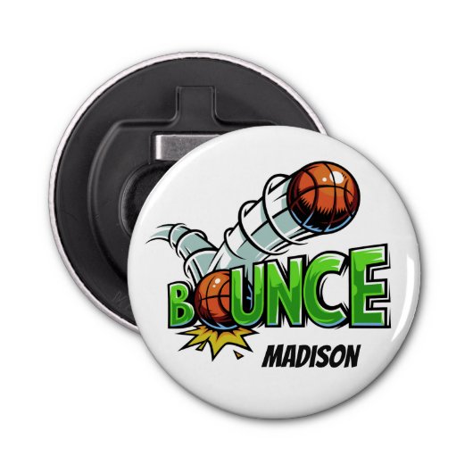 Aangepaste naam BOUNCE Basketball Fles opener (Voorkant)