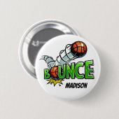 Aangepaste naam BOUNCE Basketball-knoppen Ronde Button 5,7 Cm (Voorkant /achterkant)