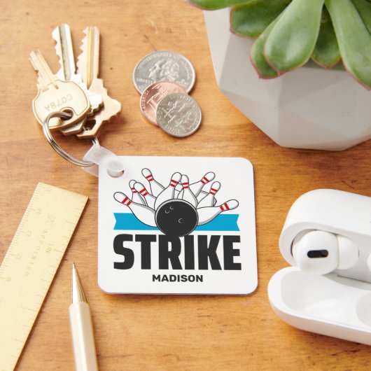 Aangepaste naam Bowling Strike Sleutelhanger (Bureau)