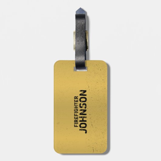 Aangepaste naam, brandweerman Hero Bagagelabel (Achterkant verticaal)