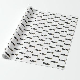 Aangepaste naam, brandweerman Hero Cadeaupapier
