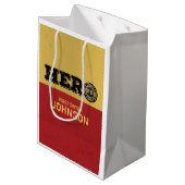 Aangepaste naam, brandweerman Hero Medium Cadeauzakje (Achterkant Gekanteld)