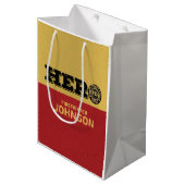 Aangepaste naam, brandweerman Hero Medium Cadeauzakje (Voorkant Gekanteld)