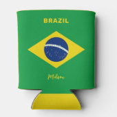 Aangepaste naam Brazilië Vlag Blikjeskoeler (Achterkant)