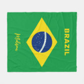 Aangepaste naam Brazilië Vlag Fleece Deken (Voorkant (Horizontaal))