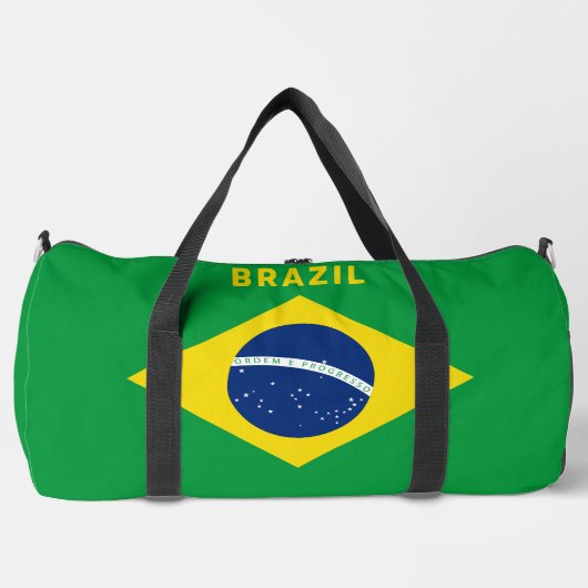 Aangepaste naam Brazilië Vlag Plunjezak (Voorkant)