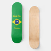 Aangepaste naam Brazilië Vlag Skateboard (Voorkant)