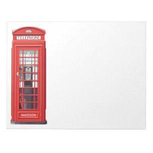 Aangepaste naam Britse telefooncel Notitieblok