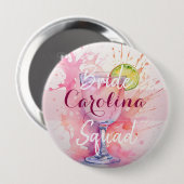 Aangepaste naam Bruidsploeg/ Afscheidscadeau Roze Ronde Button 4,0 Cm (Voorkant /achterkant)