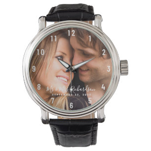 Aangepaste naam bruiloft foto horloge
