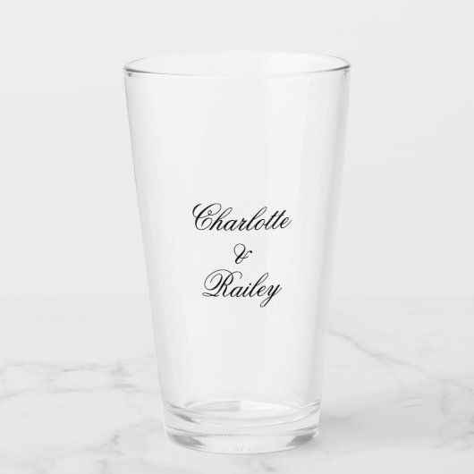 Aangepaste naam Bruiloft Glas Cup (Voorkant)