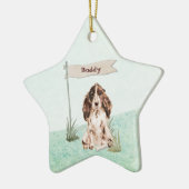 Aangepaste naam bruine Cocker Spaniel Pet Dog Keramisch Ornament (Links)