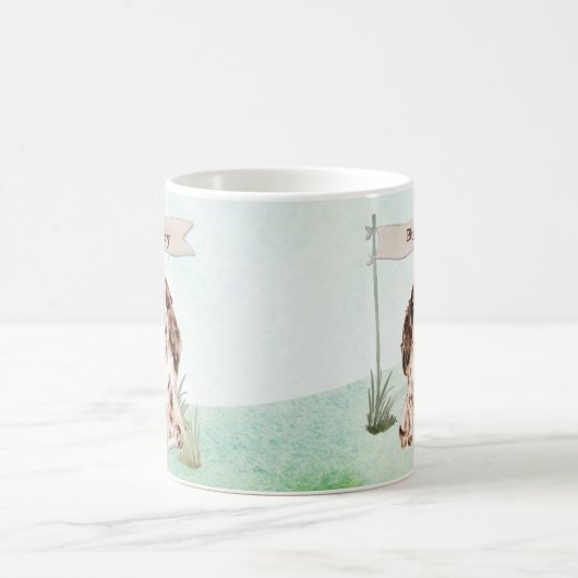 Aangepaste naam bruine Cocker Spaniel Pet Dog Koffiemok (Center)