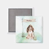 Aangepaste naam bruine Cocker Spaniel Pet Dog Magneet (Voorkant / Achterkant)