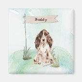 Aangepaste naam bruine Cocker Spaniel Pet Dog Magneet (Voorkant)