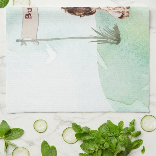 Aangepaste naam bruine Cocker Spaniel Pet Dog Theedoek (Gevouwen)