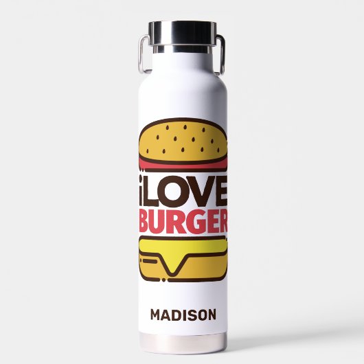 Aangepaste naam Burger Lover Waterfles (Voorkant)