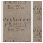 Aangepaste naam Burlap Rustic Print Stof (Close Up)