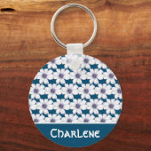 Aangepaste naam Button bloem Sleutelhanger (Voorkant)