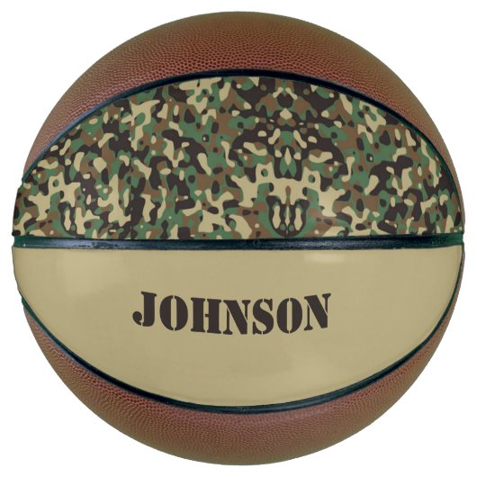 Aangepaste naam camouflage patroon basketbal (Voorkant)