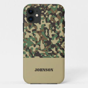 Aangepaste naam camouflage patroon iPhone 11 hoesje