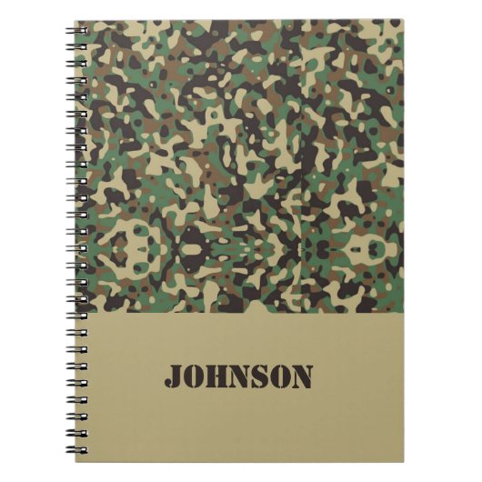 Aangepaste naam camouflage patroon notitieboek (Voorkant)