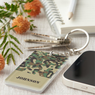 Aangepaste naam camouflage patroon sleutelhanger