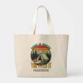 Aangepaste naam Camping Grote Tote Bag (Achterkant)