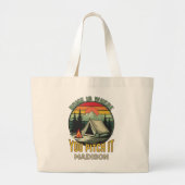 Aangepaste naam Camping Grote Tote Bag (Voorkant)