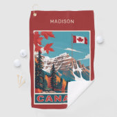 Aangepaste naam Canada Reizen Poster Golfhanddoek (Insitu)