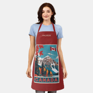 Aangepaste naam Canada Reizen Poster Schort