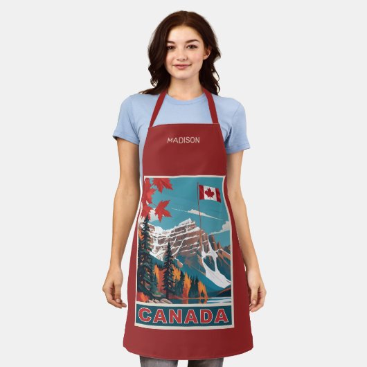 Aangepaste naam Canada Reizen Poster Schort (Gedragen)