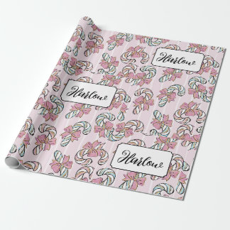 Aangepaste naam Candy Cane Christmas Cadeaupapier