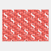 Aangepaste Naam Candy Cane Christmas Red Green Bla Inpakpapier Vel (Voorkant 2)