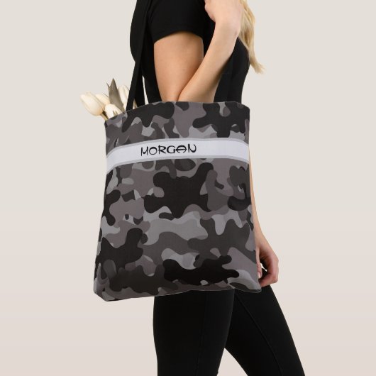 Aangepaste Naam Canvas tas met Camouflage Patroon (Dichtbij)