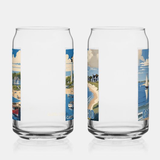 Aangepaste naam Cape Cod Massachusetts Blikvorm Glas (Rechts)