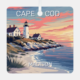Aangepaste naam Cape Cod Massachusetts Metalen Ornament