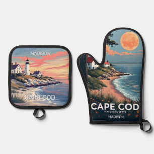 Aangepaste naam Cape Cod Massachusetts Ovenwant & Pannenlap Set